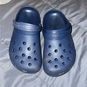 Navy blue croc slip on shoes for boys